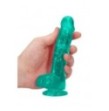 Pene finto turchese con ventosa Realistic Dildo with Balls 15 cm