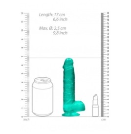 Pene finto turchese con ventosa Realistic Dildo with Balls 15 cm - ...