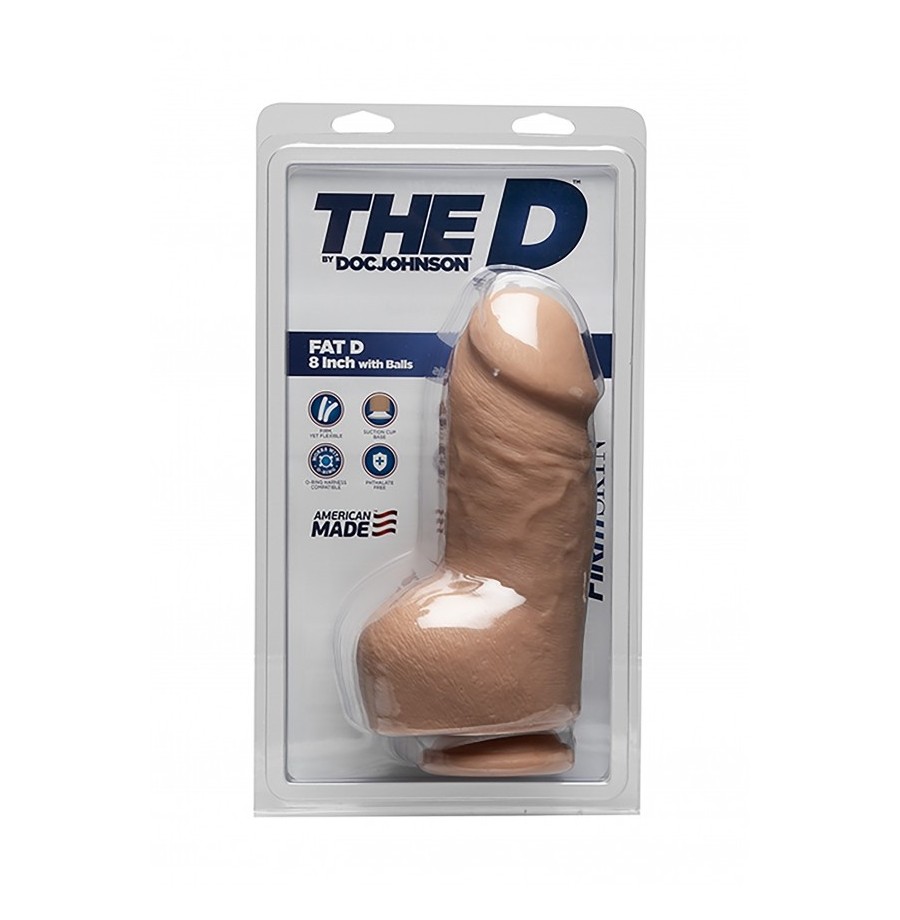 Dildo grosso chiaro Fat D + Balls FIRMSKYN - 8"