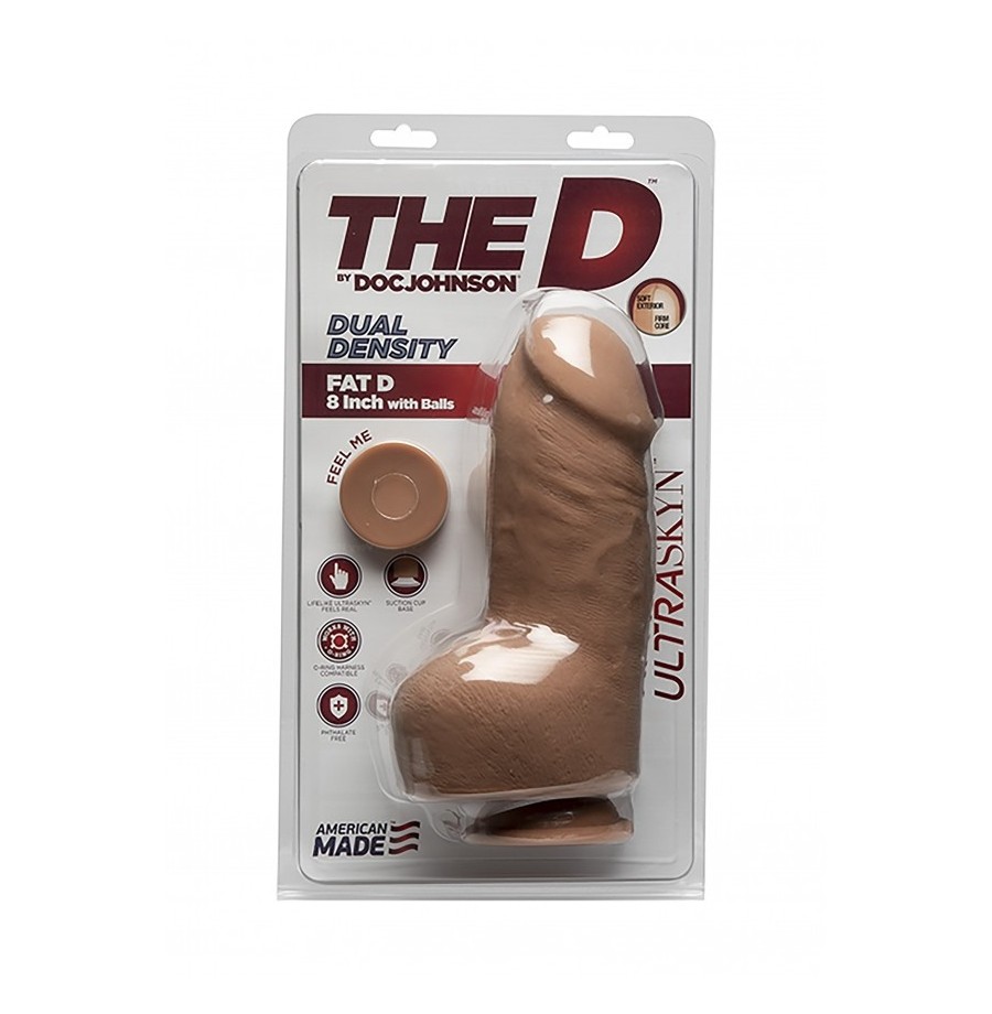 Dildo grosso caramello dual density Fat D + Balls FIRMSKYN - 8"