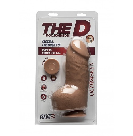 Dildo grosso caramello dual density Fat D + Balls FIRMSKYN - 8" - F...