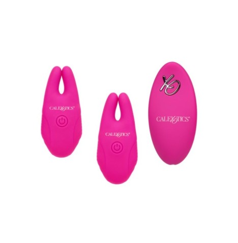 Morsetti vibranti rosa per capezzoli Silicone Remote Nipple Clamps ...