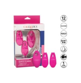 Morsetti vibranti rosa per capezzoli Silicone Remote Nipple Clamps ...