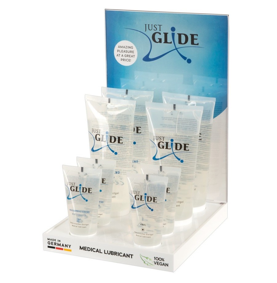 Lubrificante set 8 pz + espositore Waterbased Display Just Glide