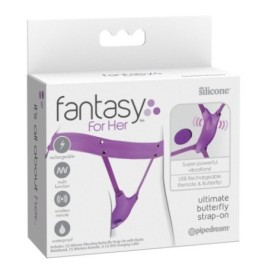 Stimolatore clitoride con telecomando Ultimate Butterfly Strap-on -...