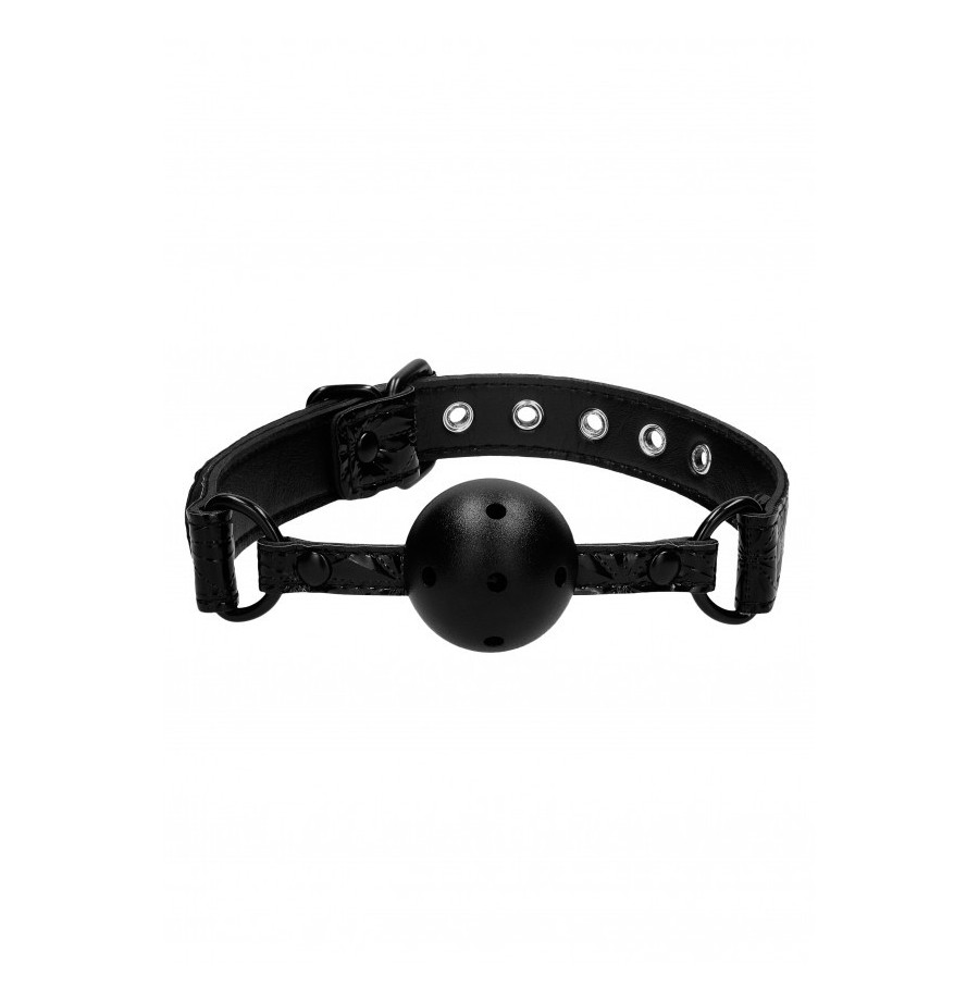 Morso forato Breathable Luxury Ball Gag - Black