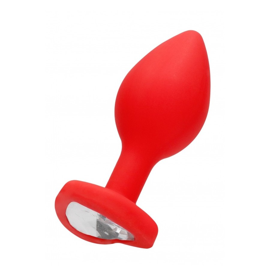 Plug con gioielllo Diamond Heart Butt Plug - Regular - Red