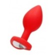 Plug con gioielllo Diamond Heart Butt Plug - Regular - Red