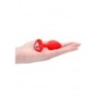 Plug con gioielllo Diamond Heart Butt Plug - Regular - Red