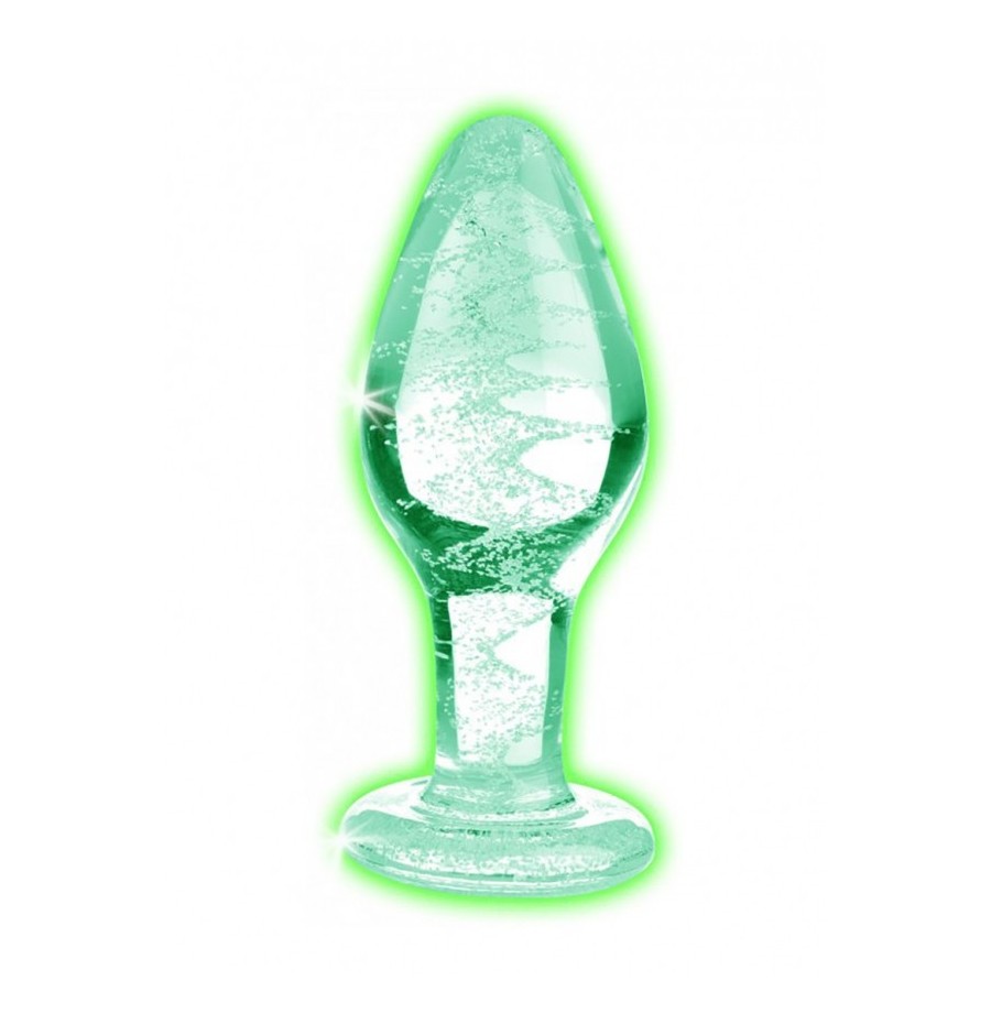 Plug fosforescente Glow-In-The-Dark Glass Anal Plug - Medium