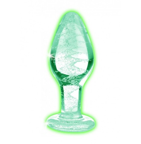 Plug fosforescente Glow-In-The-Dark Glass Anal Plug - Medium - Plug...