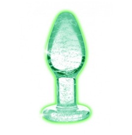 Plug fosforescente Glow-In-The-Dark Glass Anal Plug - Small - Falli...