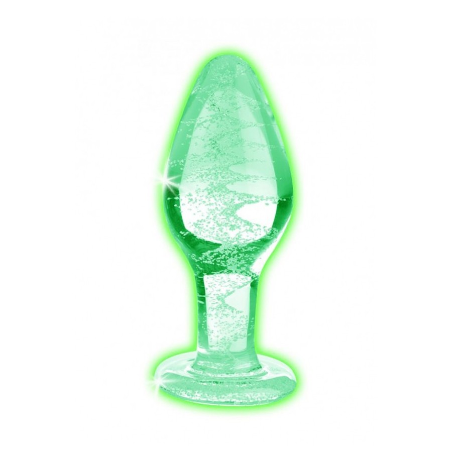 Plug fosforescente Glow-In-The-Dark Glass Anal Plug - Large