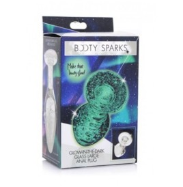 Plug fosforescente Glow-In-The-Dark Glass Anal Plug - Large - Falli...