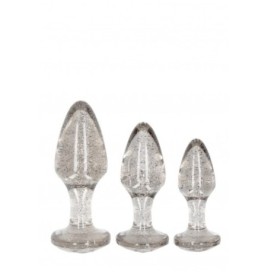 Kit plug anale Acrylic Silverchip Butt Plug Set - Silver - Plug Ana...