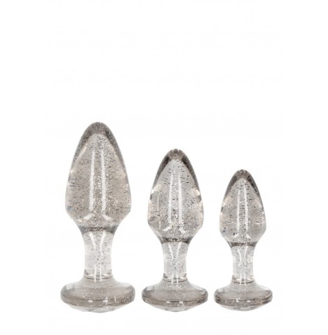 Kit plug anale Acrylic Silverchip Butt Plug Set - Silver - Plug Ana...