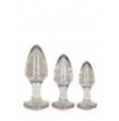 Kit plug anale Acrylic Silverchip Butt Plug Set - Silver