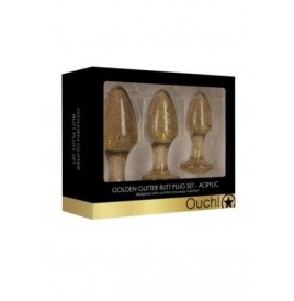 Kit plug Acrylic Goldchip Butt Plug Set - Gold - Plug Anale - Sexy ...