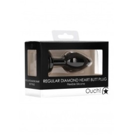 Plug mini Diamond Heart Butt Plug - Regular - Black - Plug Anale - ...