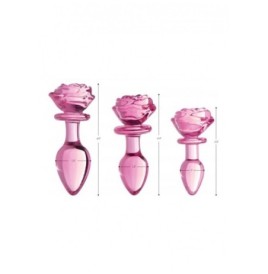 Plug in vetro Glass Medium Anal Plug - Pink Rose - Falli Vetro - Se...