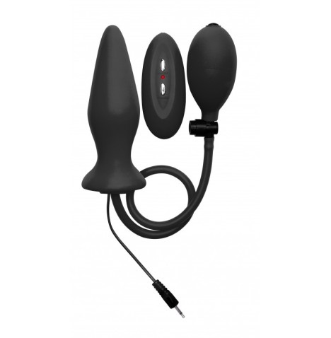 Plug con vibrazione Inflatable Vibrating Silicone Plug - Black - Pl...