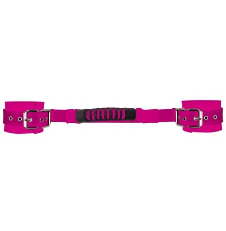 Cintura con manette Adjustable Leather Handcuffs - Pink - Manette -...