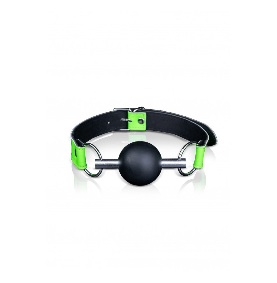 Morso bondage Solid Ball Gag - Glow in the Dark - Neon Green/Black