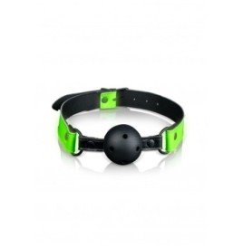 Morso Breathable Ball Gag - Glow in the Dark - Neon Green/Black - S...