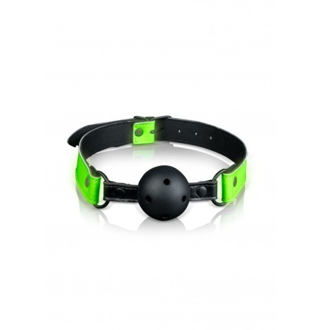 Morso Breathable Ball Gag - Glow in the Dark - Neon Green/Black - S...