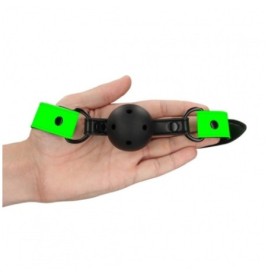 Morso Breathable Ball Gag - Glow in the Dark - Neon Green/Black - S...