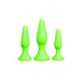 Kit plug Butt Set - Glow in the Dark - Neon Green/Black - Sex toys ...