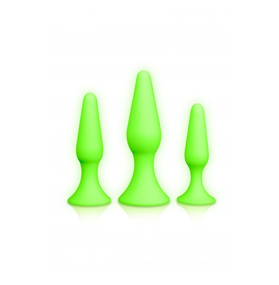 Kit plug Butt Set - Glow in the Dark - Neon Green/Black