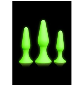 Kit plug Butt Set - Glow in the Dark - Neon Green/Black - Sex toys ...