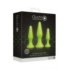 Kit plug Butt Set - Glow in the Dark - Neon Green/Black - Sex toys ...