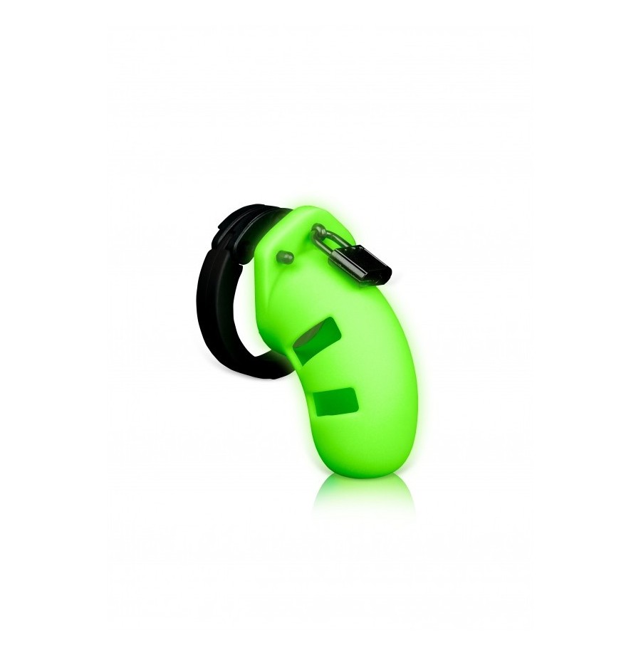 Cintura di castità Model 20 Cock Cage - 3,5'' - GitD - Neon Green/Black