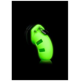 Cintura di castità Model 20 Cock Cage - 3,5'' - GitD - Neon Green/B...