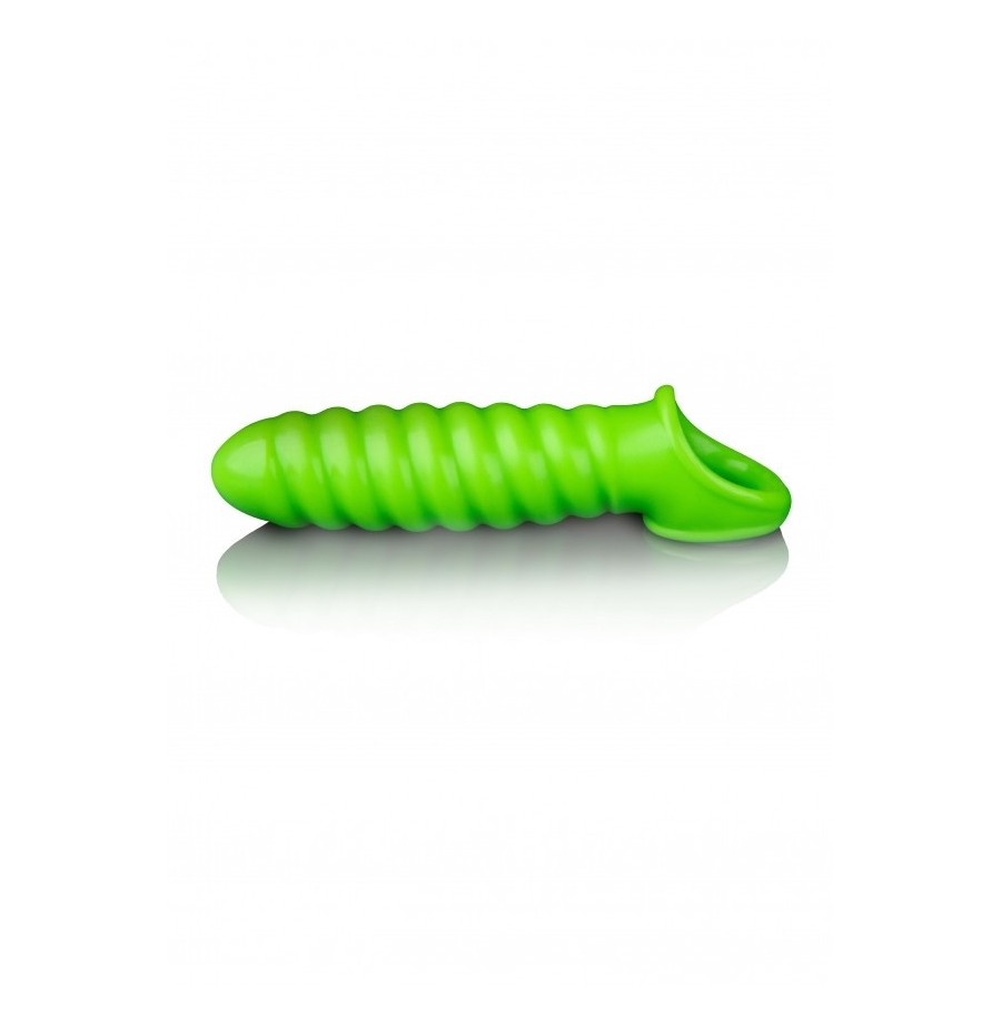 Guaina per pene Swirl Stretchy Penis Sleeve - Glow in the Dark - Neon Green