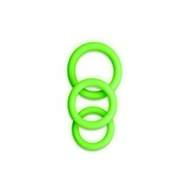 Kit anello per pene 3 pcs Cock Ring Set - Glow in the Dark - Neon G...