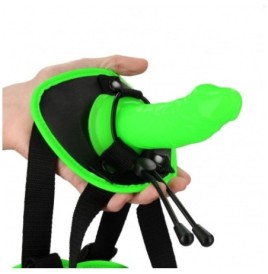 Fallo indossabile Strap-on Harness - Glow in the Dark - Neon Green/...