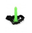 fallo indossabile Twisted Hollow Strap-on - 8'' / 20 cm - GitD - Neon Green