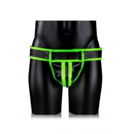 Sospensorio uomo Striped Jock Strap - GitD - Neon Green/Black - Abb...