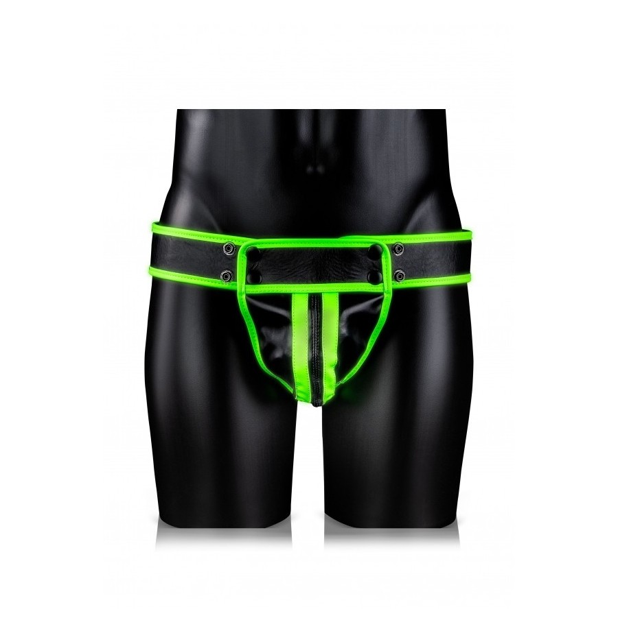 Sospensorio uomo Striped Jock Strap - GitD - Neon Green/Black