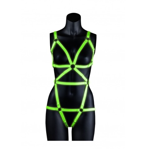 Body bondage Harness - GitD - Neon Green/Black - Sadomaso - Sexy Sh...