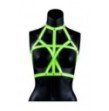 Pettorina bondage Bra Harness - Glow in the Dark - Neon Green/Black