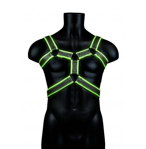 Pettorina regolabile uomo Body Harness - Glow in the Dark - Neon Gr...