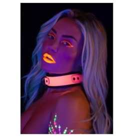 Collare con guinzaglio Glow in the dark Collar and Chain Leash - Sa...