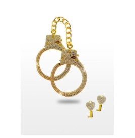 manette Diamond Wrist Cuffs Gold - Sadomaso - Sexy Shop Ingrosso