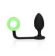 Plug con anello fallico Butt with Cock Ring GitD Neon Green/Black