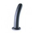 Dildo vaginale con ventosa Smooth G-Spot Dildo 7'' / 17 cm Gun Metal