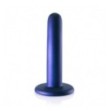 Dildo vaginale con ventosa Smooth G-Spot Dildo 5'' / 12 cm metallic blue